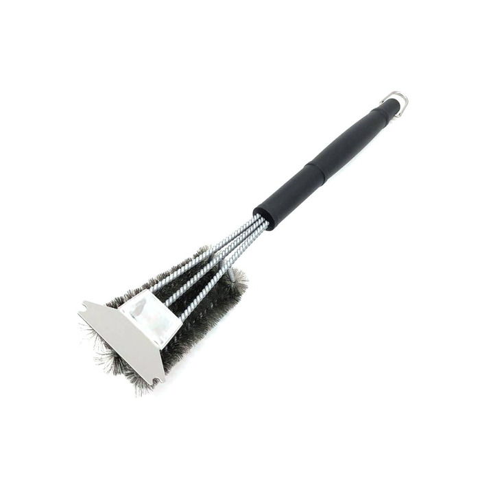 Щетка для гриля трехрядная 2в1 (щетка+скребок) GRILLI 777455 Код: 013097