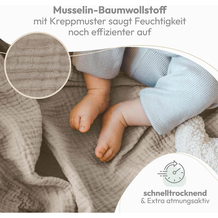 Набір рушників для дітей 10 шт. 70 х 70 см біжевий Laleni