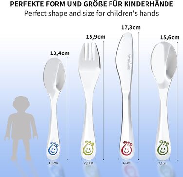 Дитячі столові прибори Смайлик, набір 4 предмети Koru Kids