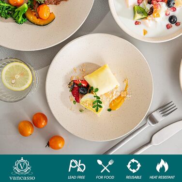 Столовий сервіз з керамограніту, ванкассо 32 предмети Карстовий комбінований сервіз з фаянсу, набір посуду у вінтажному вигляді на 4-12 осіб (Sabine-bg, посуд на 4 особи)