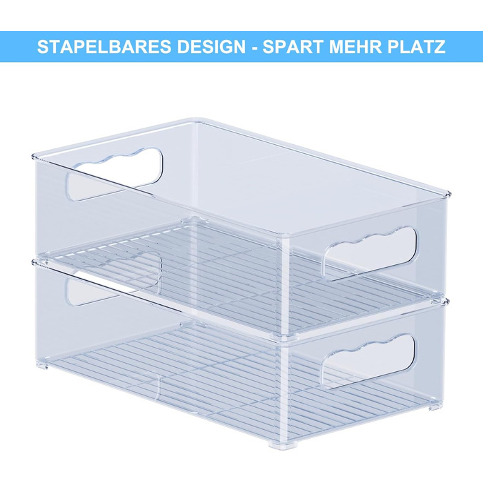 Набір холодильників-органайзерів 9 упаковок (3 розміри) Холодильник-органайзер, кухонний органайзер для комори, морозильної камери, шафи, ящика, офісу (3 розміри-6 упаковок синьо-сірий)