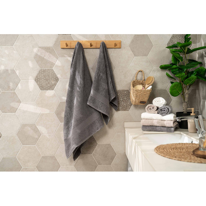 Рушник махровий Ardesto Benefit, 70х140см, 100% бавовна, сірий