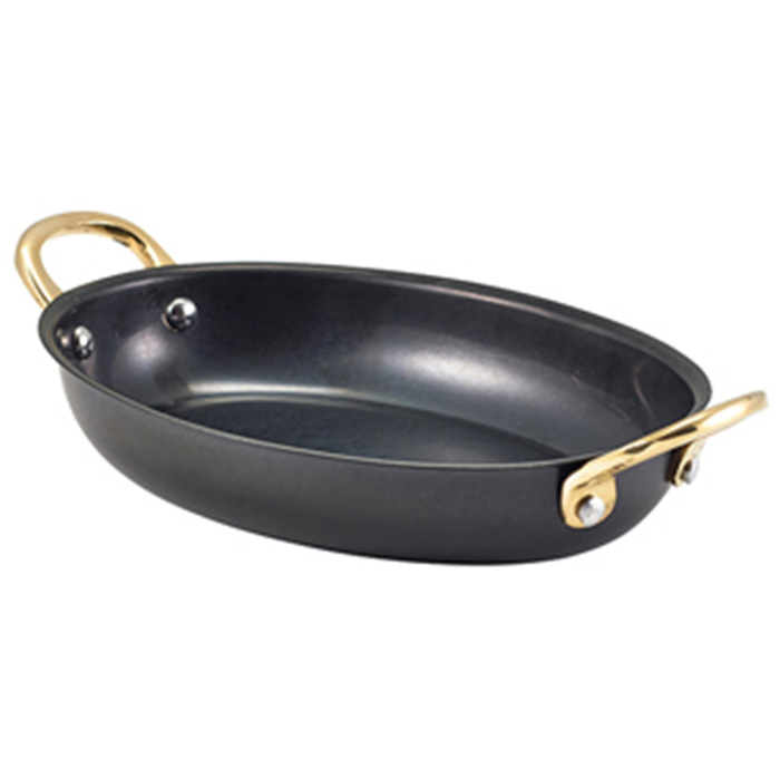 Сковорода для подачи 18.5*13.5 см, 500 мл, овальная, металлическая, Black Vintage Steel, GenWare