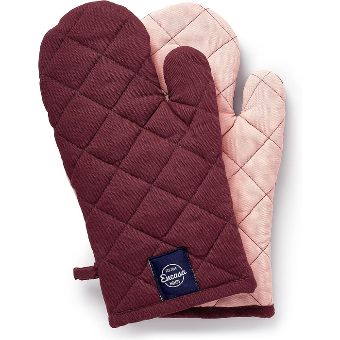 Набір з 2 кухонних рукавичок 18x30 см, каштаново-коричневий Encasa XO