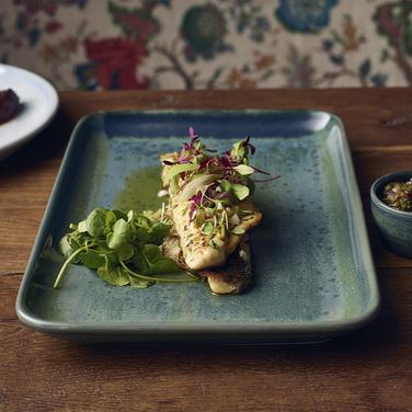 Блюдо прямоугольное 30*20 см, зеленое, Terra Porcelain Aqua Green, GenWare