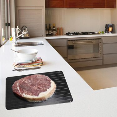 Доска для размораживания мяса 29,5x20,5 см с поддоном, черный Janurium