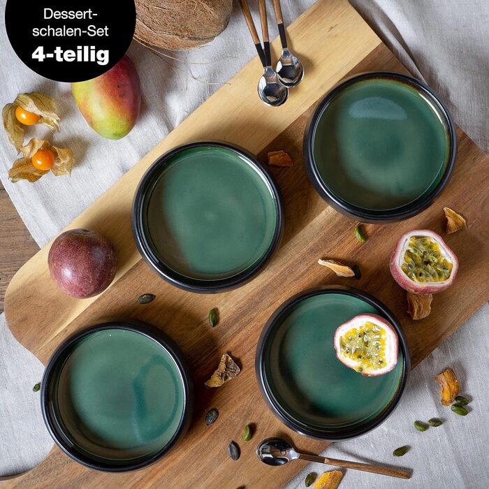 Набор из 18 предметов из керамогранита на 6 персон набор посуды из 6 обедов, маленькие, глубокие тарелки (4 маленькие миски)