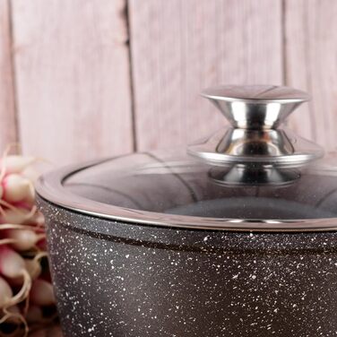 Каструля 2,2 л алюмінієва із скляною кришкою 20 см Kamberg