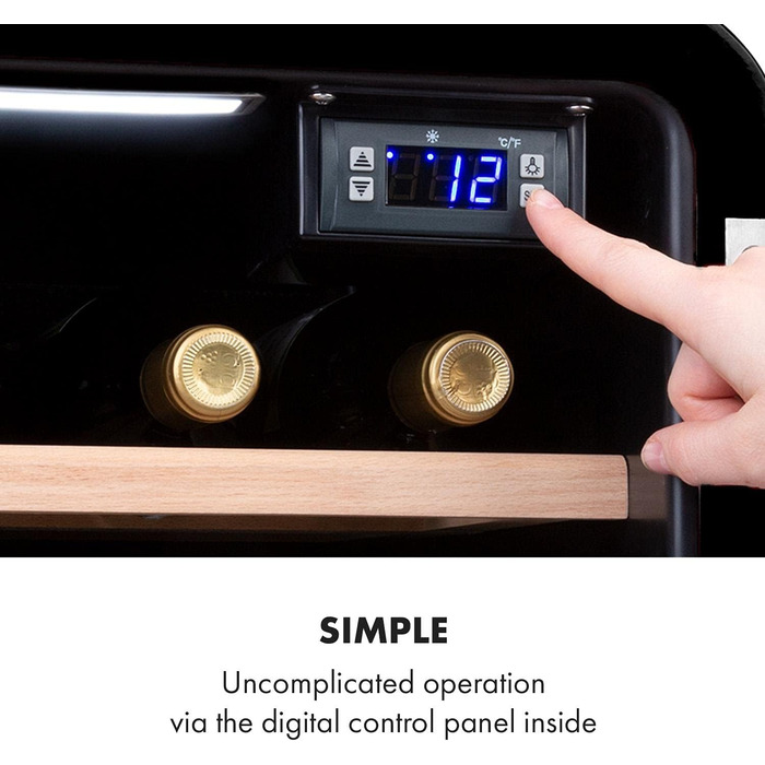 Винний холодильник до 12 пляшок чорний Klarstein