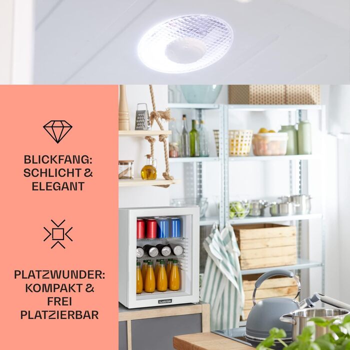 Мини-холодильник со стеклянной дверцей 42 л белый Klarstein