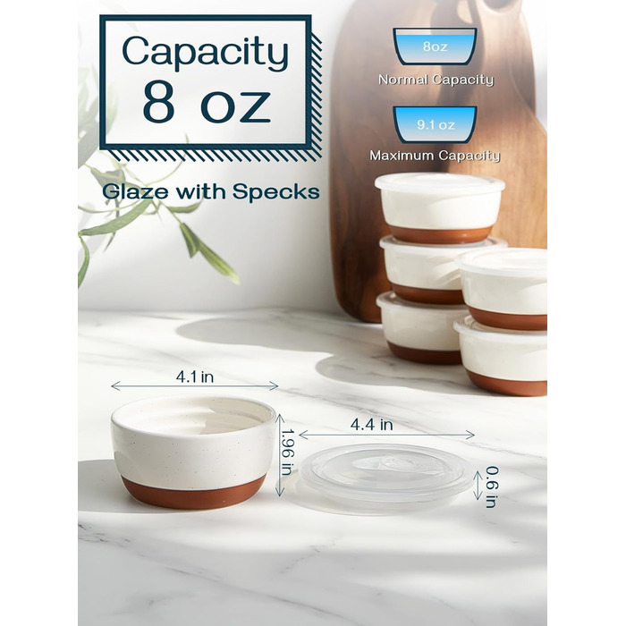 Формочки фарфоровые, 237 мл, жаропрочные, для суфле крем-брюле, формочки для выпечки, миски, набор из 6 шт., мореная глазурь