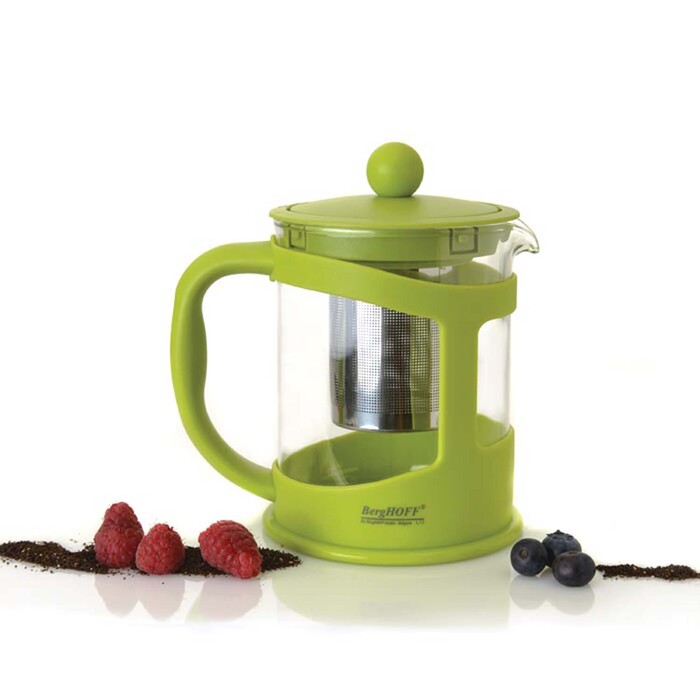 Чайник заварювальний BergHOFF для чаю, скляний, в підставці лайм, 600 мл