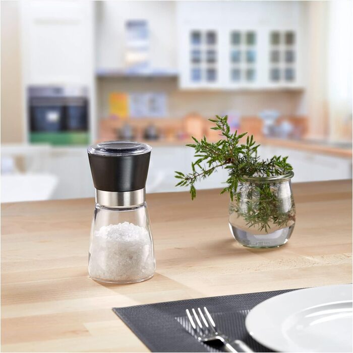 Дисплей Westmark, Вміст 6 дозаторів, Ємність 190 мл кожен, Скло/Нержавіюча сталь/Пластик, Прозорий/Чорний/Сріблястий, 63592611 (Spice Mill, 6 шт. , Blacky)