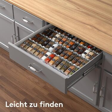 Органайзер для спецій пластиковий розсувний, 48,4 x 66 x 3,9 см, прозорий Lifewit