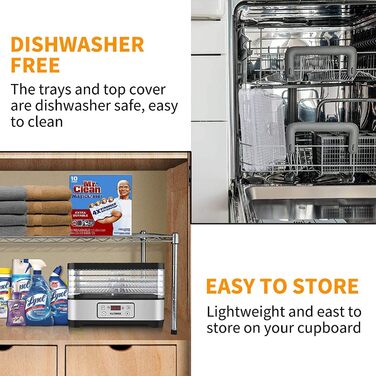 Дегідратор на 8 полиць, 400 Вт, сріблястий COOCHEER