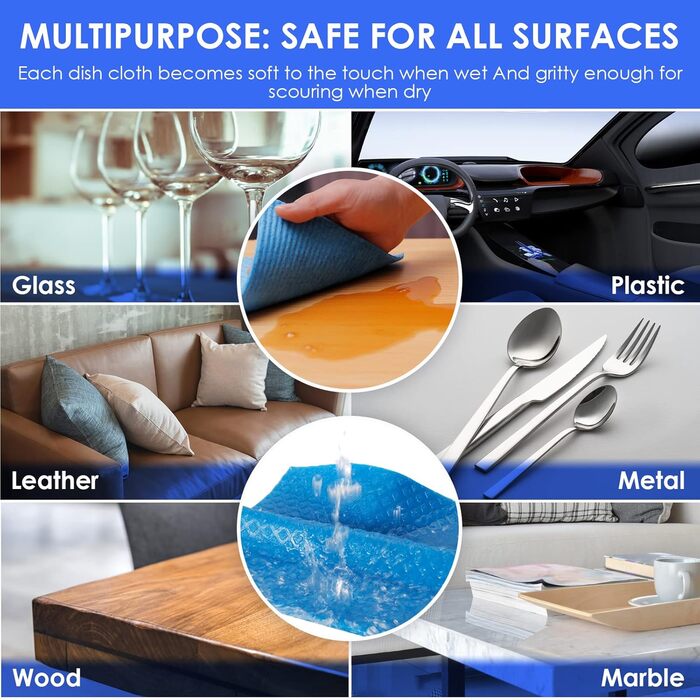 Салфетки для уборки 8 шт и 2 зажима для подвешивания Etokon.Org