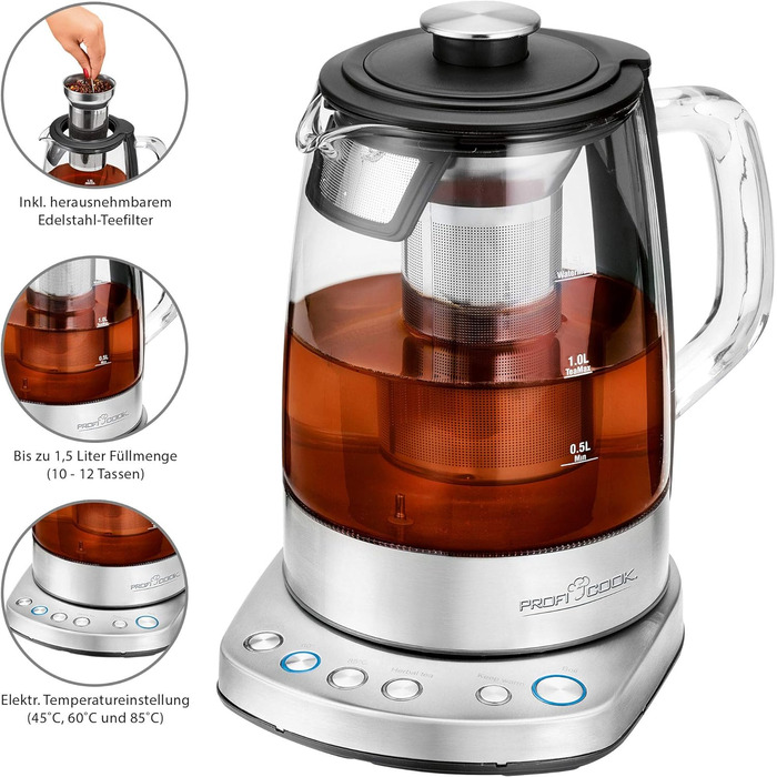 Електрочайник 1,5 л з керуванням по Wi-Fi 1167 G ProfiCook