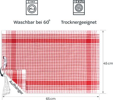 Набір із 10 кухонних рушників 45x65 см, червоні LAYNENBURG