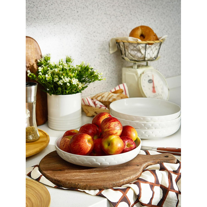 Набір з 3 мисок для пасти 1,6 л, білий Dowan