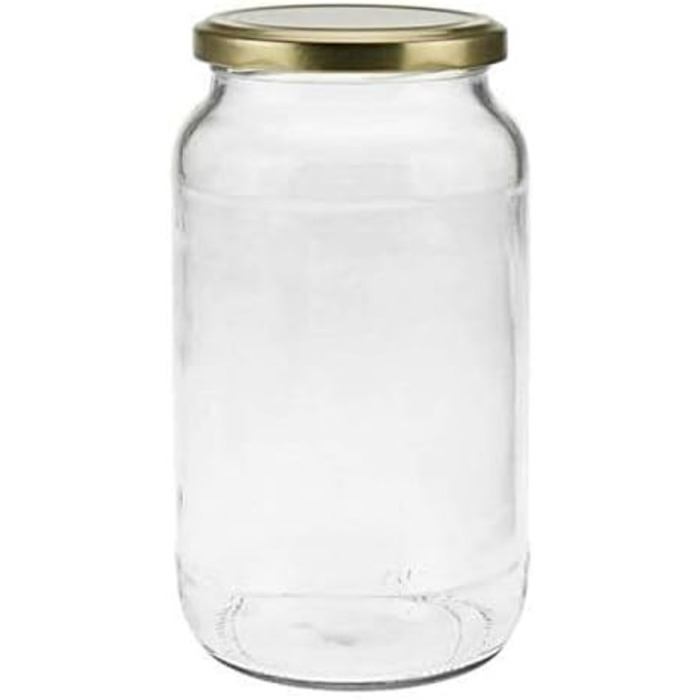 Банка 1 л с завинчивающейся крышкой серебристая, (золото), 6 шт mikken