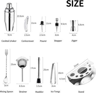 Набір шейкерів для коктейлів 10 предметів Velaze