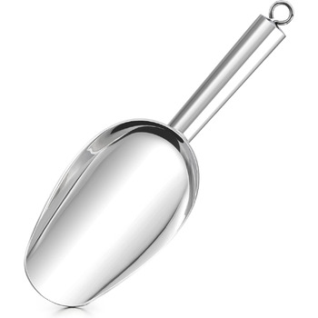 Ложка для морозива Herogo, ложка для харчових цукерок з нержавіючої сталі 680 мл, велика металева ложка для борошна для домашніх тварин, кава, цукерки, міцна та світловідбиваюча, можна мити в посудомийній машині 24 унції (680 мл)