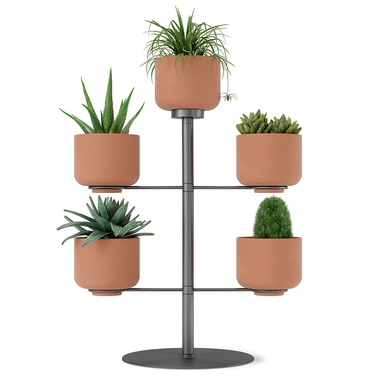 Підставка для квітів з 5 горщиками Terrapotta Titanium Umbra