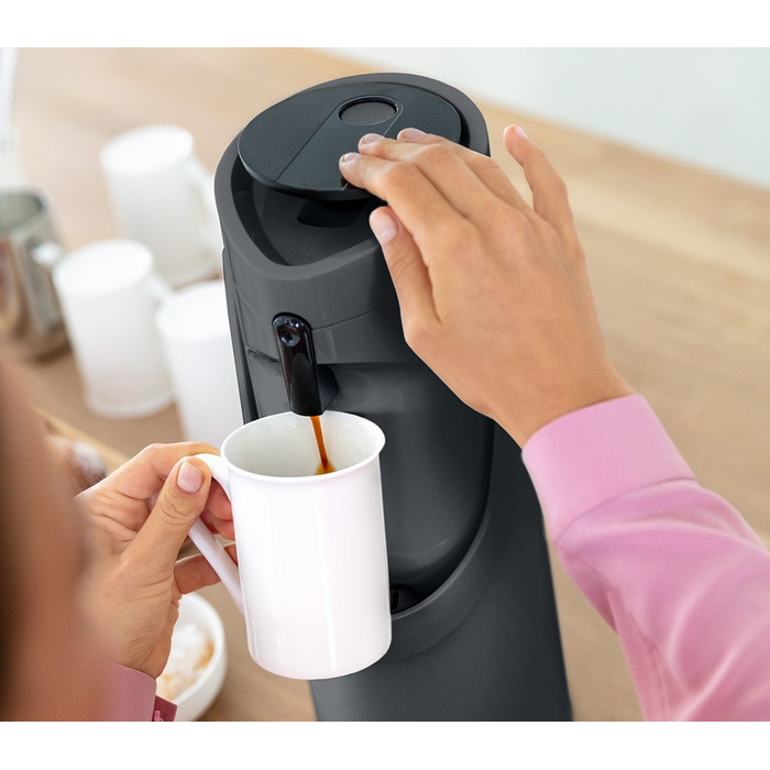 Tefal Thermos Ponza Pump, 1,9 л, пластик, стекло, серый