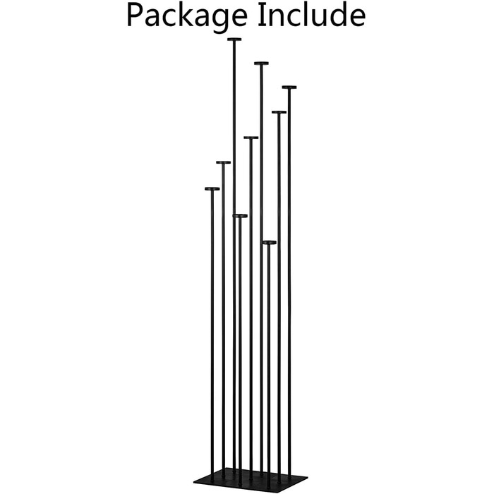 Чорний залізний 9-ручний свічник LANLONG