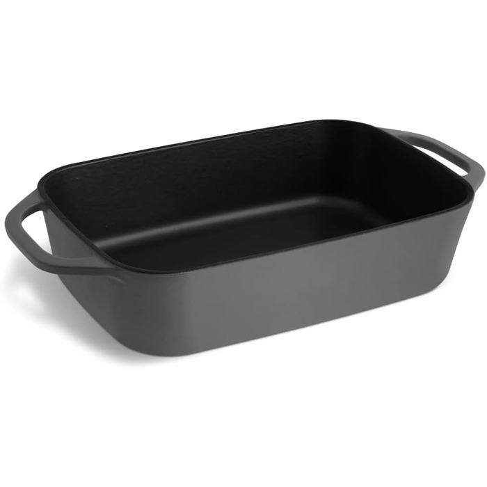 Чугун с крышкой 33,5 x 13 см, эмалированная форма для выпечки, форма для выпечки хлеба - (форма для запекания, серая)