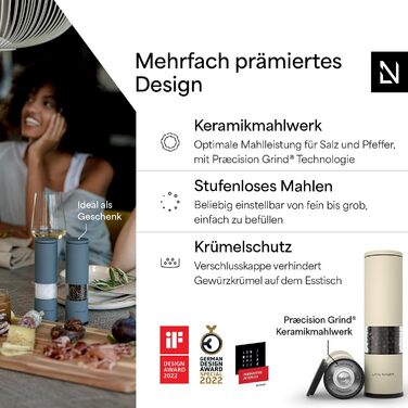 Набір з 2 млинів для солі та перцю, мигдалево-бежевий Lagom LARS NYSØM