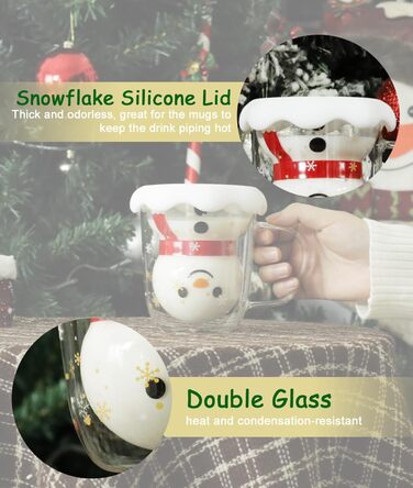 Різдвяні чашки у формі сніговика 370 мл. 2 шт. LIBWYS