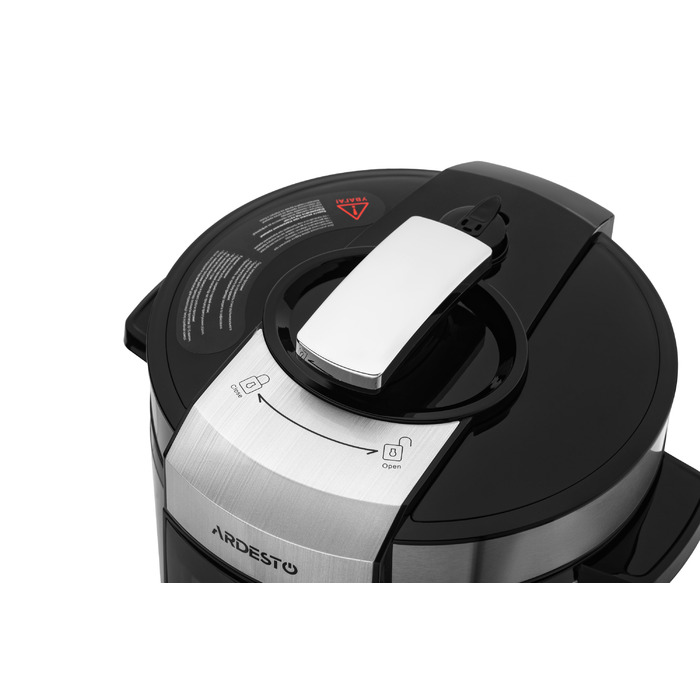 ARDESTO Мультиварка-скороварка MPC-P225, 900Вт, чаша-5л, электр. управление, книга рецептов, нерж. сталь+пластик, серебристая