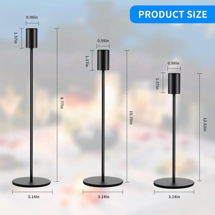 Набір із 6 свічників 33/28/23 см HAOYULUO