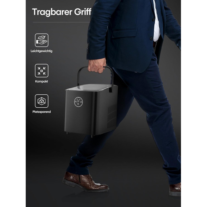 Льодогенератор 1,5 л 120 Вт чорний FOHERE