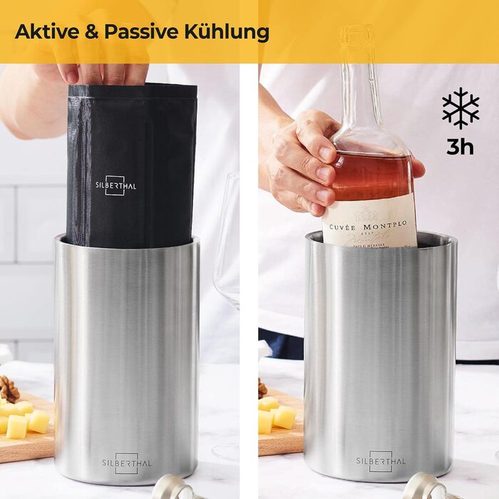 Охолоджувач вина з 2 манжетами Silberthal