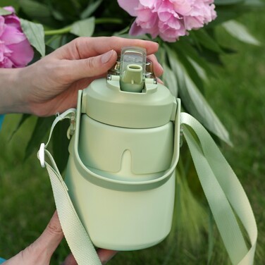 Термос Fissman 800 мл, колір зелений нержавіюча сталь (9863)