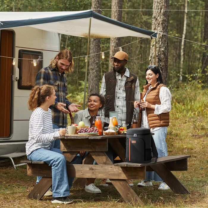 Герметичная сумка-холодильник Рюкзак Водонепроницаемый рюкзак для пикника Изолированная сумка для ланча для мужчин Женщины Работа Пикники Пляж Caping Путешествия Активный отдых на свежем воздухе, (черный, M), 22L Cool Pack