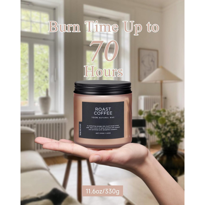 Ароматичні свічки у склянці 330 г, час горіння 70 годин M&SENSE