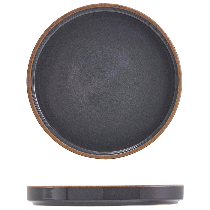 Тарелка презентационная 18*2.3 см с низким вертикальным бортом, Kava Dark Grey Stoneware, GenWare