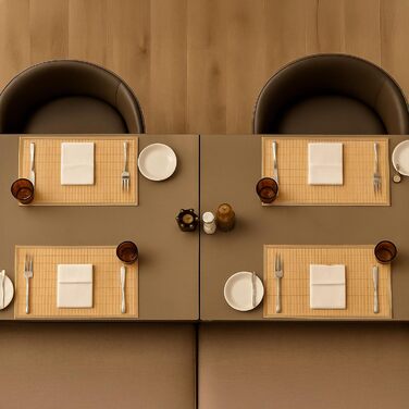 Набір із 6 сервірувальних килимків 45 x 30 см, бамбук Relaxdays