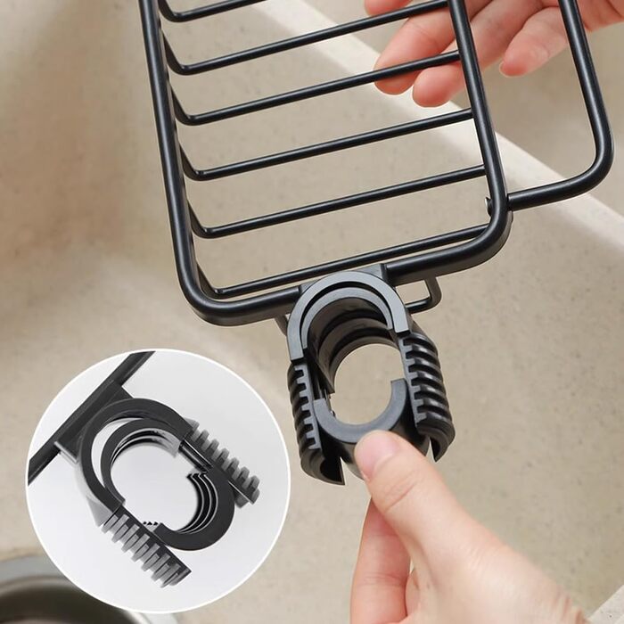 Кухонний органайзер для губок для посуду, чорний Anicy