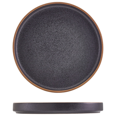 Тарілка презентаційна 20*2.5 см із низьким вертикальним бортом, Kava Black Stoneware, GenWare