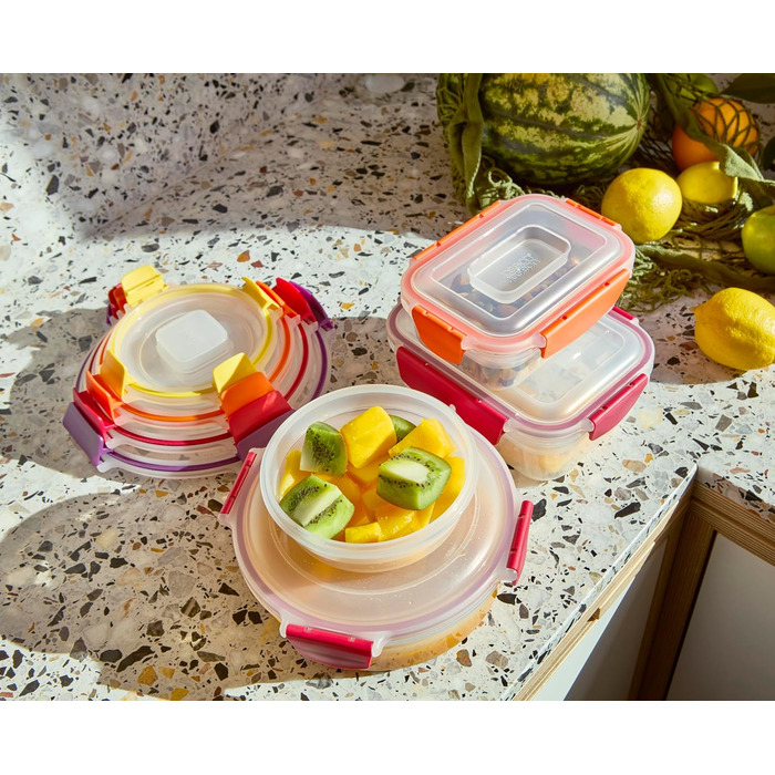 Набір круглих пластикових контейнерів з кришкою, 4 предмети, різнокольоровий Joseph Joseph