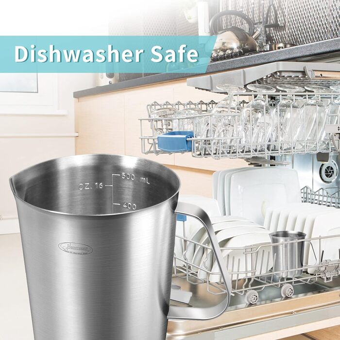 Мерный стакан 500 мл, нержавеющая сталь Vialex