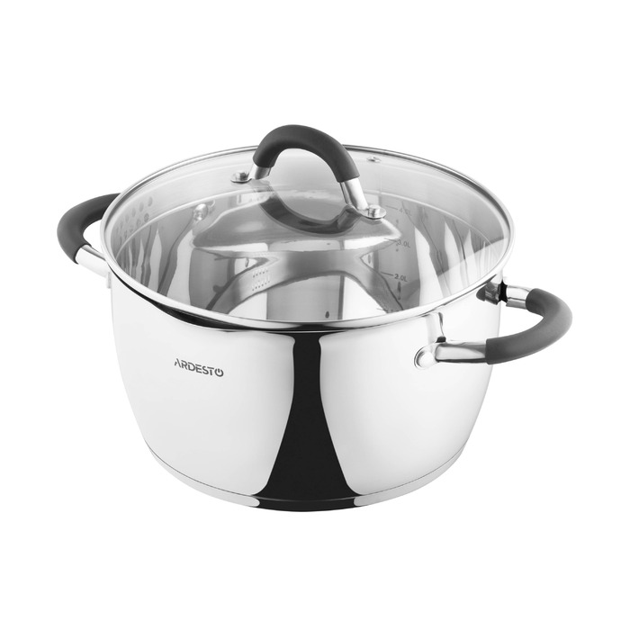ARDESTO Gemini Pan, стеклянная крышка, 5,5 л, нержавеющая сталь