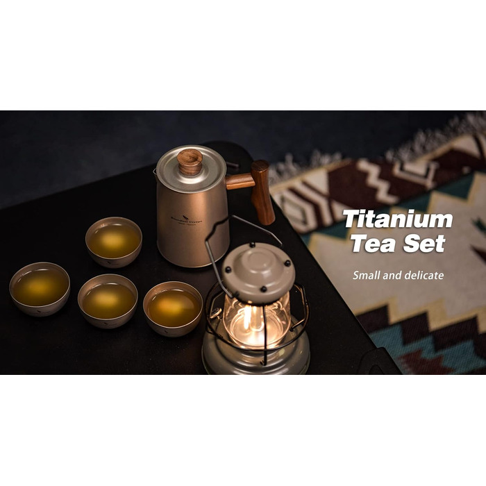 Чайный титановый сервиз 4 чашки iBasingo