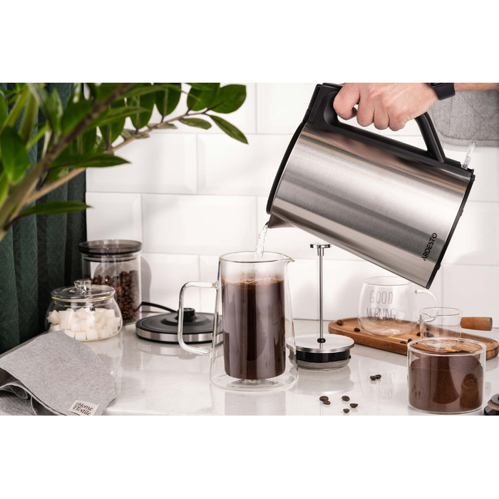 ARDESTO Електрочайник Steel Collection 1.5л, подвійні стінки, сріблястий