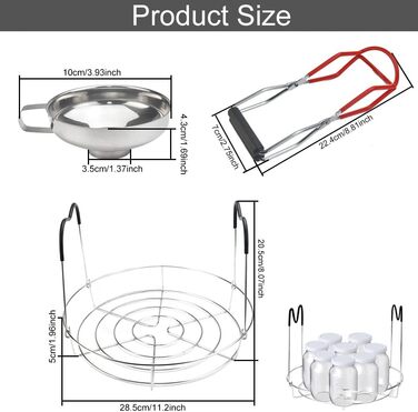 Набор для консервации, 3 предмета, серебристый/красный WENRERO