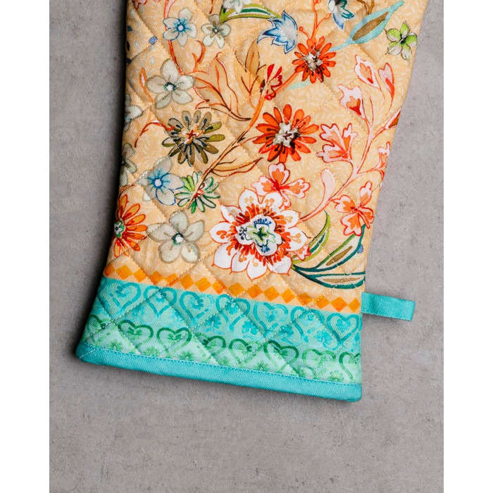 Рукавички для духовки Maison d&39 Hermine, Прихватки для каструль, 100 бавовна, термостійкі кухонні рукавички, рукавички для духовки (19 x 33 см) та прихватки для каструль (20 x 20 см) для приготування їжі, Morzine - Рукавички для духовки (19 x 33 см) та 